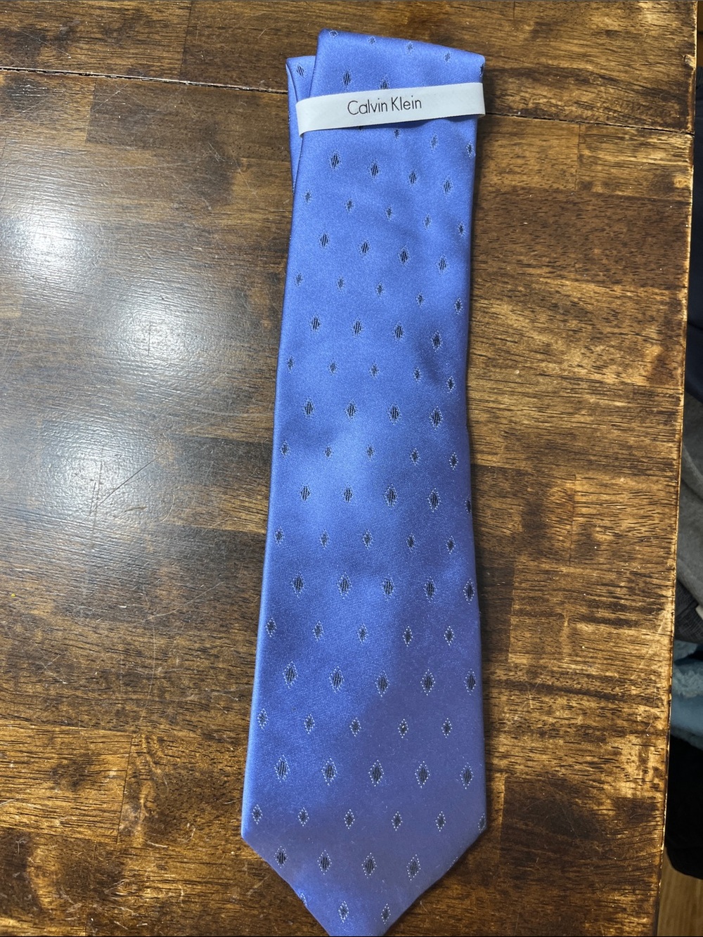 Calvin Klein Purple Blue Diamond Motif Tie